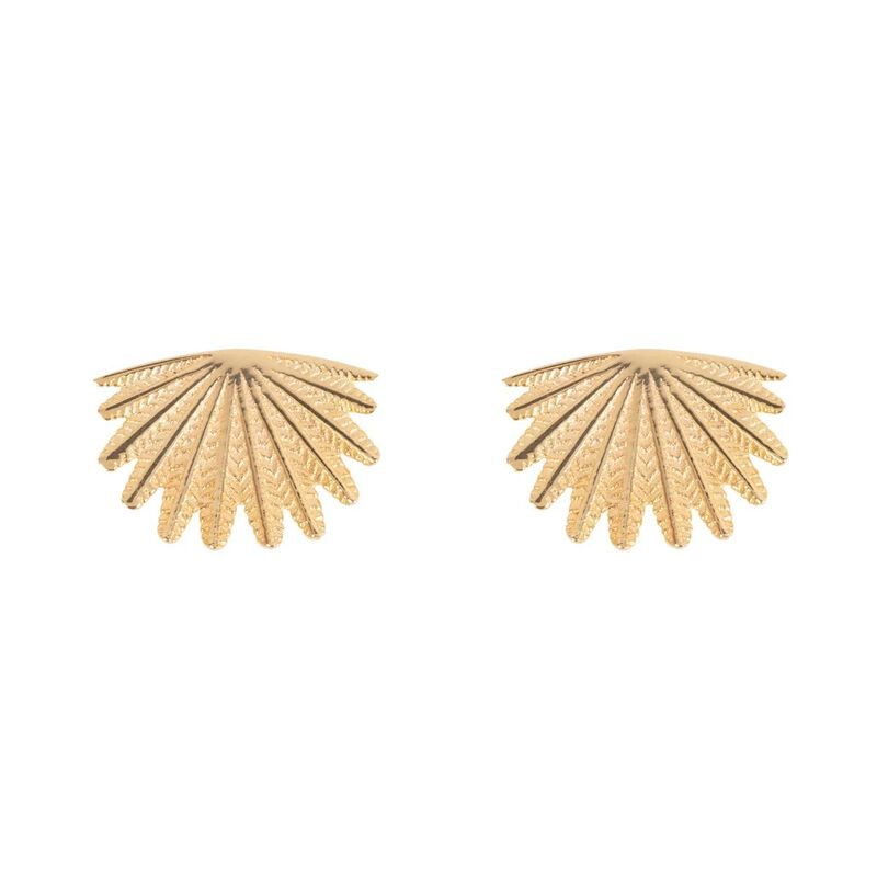 Boh Runga Mini Fan Tail Studs Gold Plate image number 0